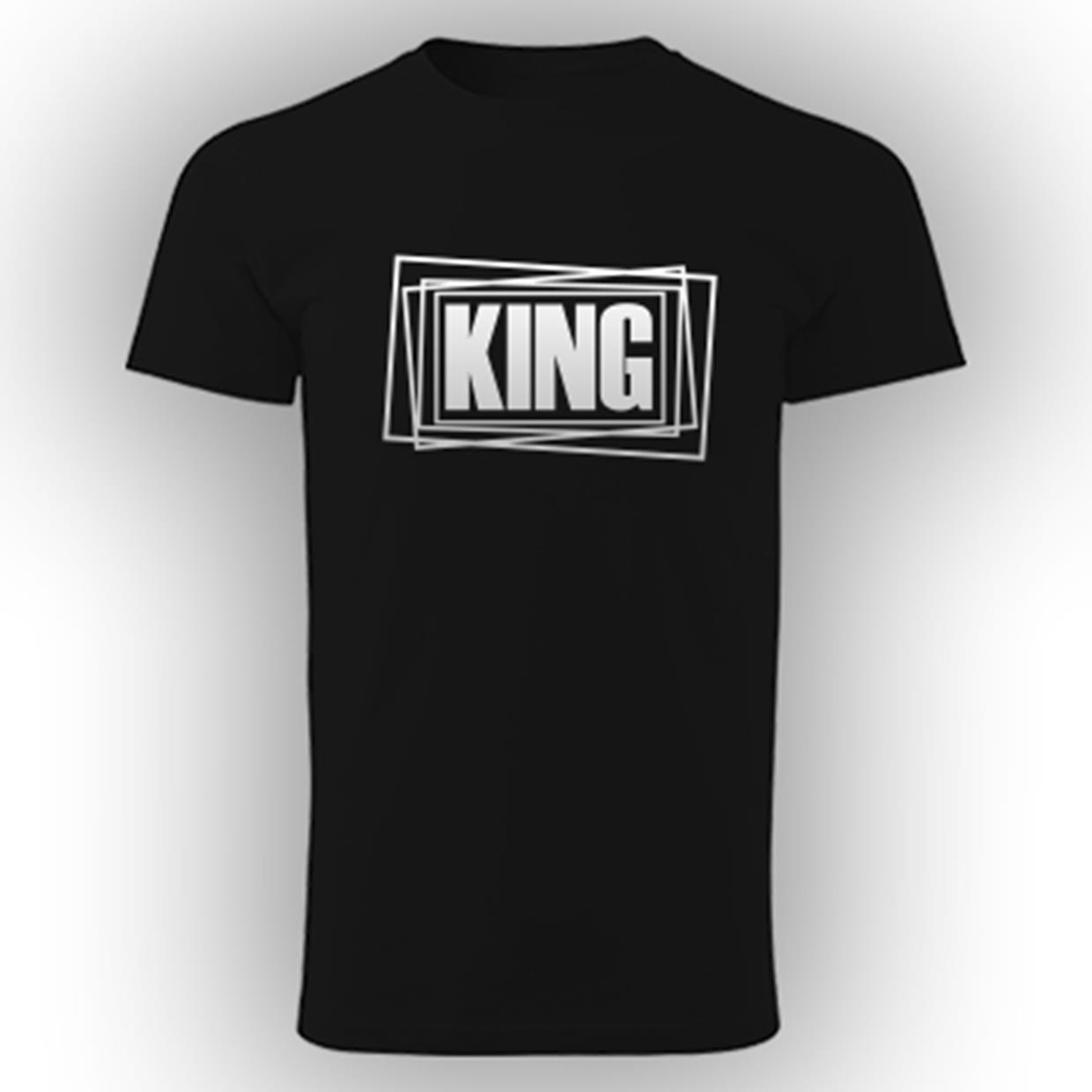 King D1 férfi kereknyakú pamut póló - fekete