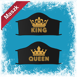 King & Queen páros maszk (2db) - fekete