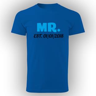 MR férfi kereknyakú pamut póló - kék