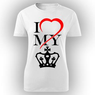 Love King@Queen Női fehér kereknyakú póló